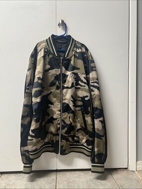 Zara Men’s Camouflage Bomber Jacket - Green Camo SIZE LARGE (US)